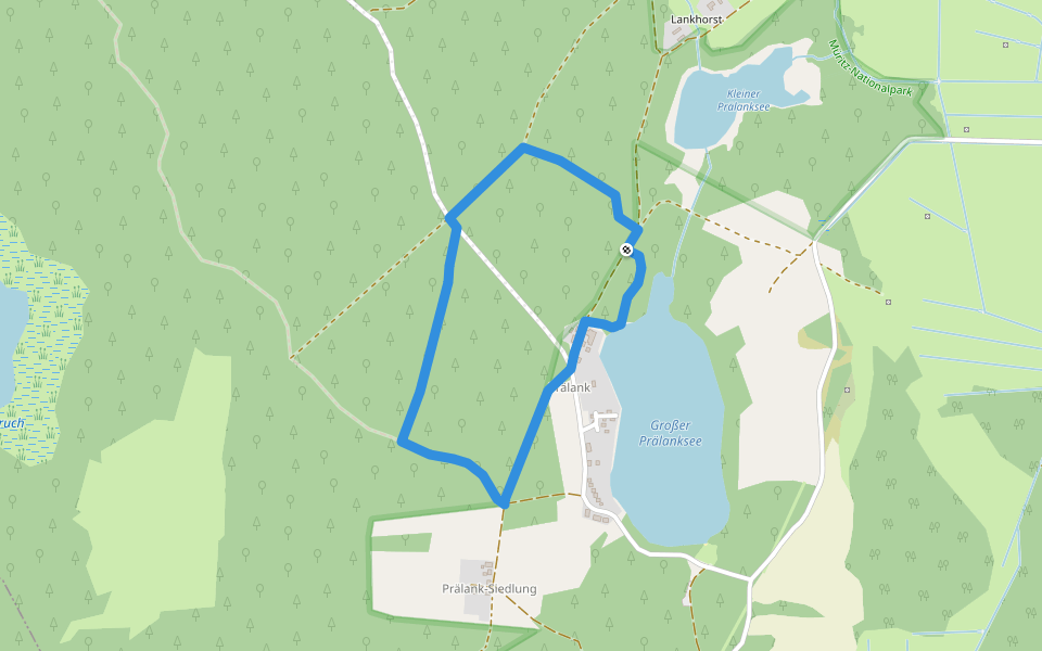 Roter Hirsch Prälank walking route map in Neustrelitz