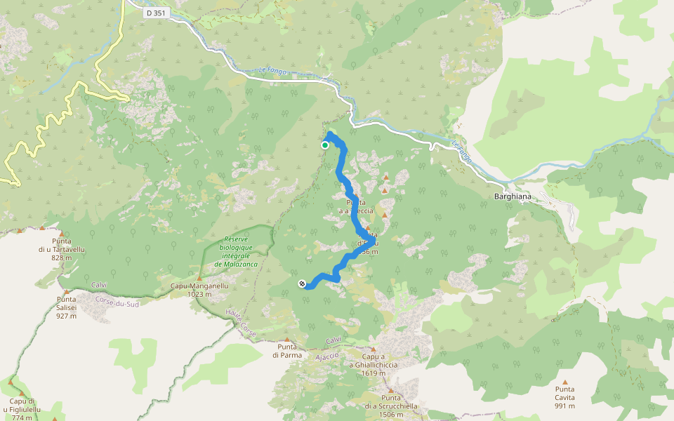 Variante d'excursion alpine walking route map in Manso