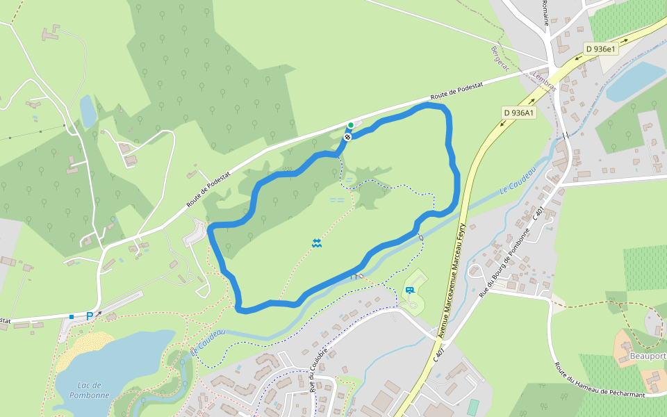 Boucle des Mares walking route map in Bergerac