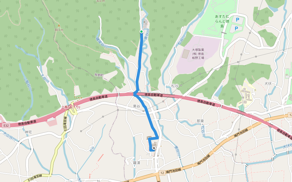 四国遍路 4番札所大日寺~5番札所地蔵寺 walking route map in Itano