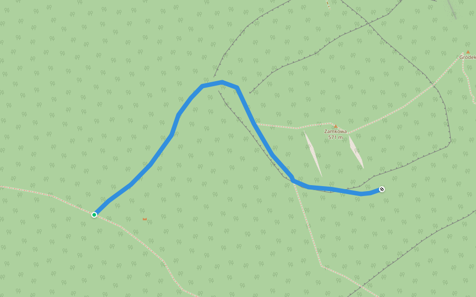 Na Zamkową walking route map in Wetlina