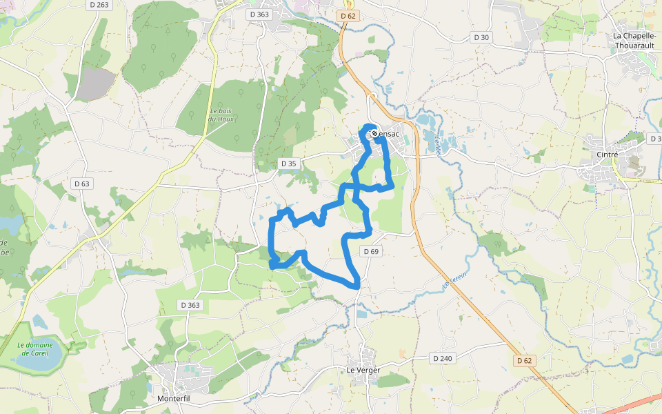 Talensac - Val Beuzet walking route map in Talensac