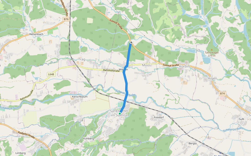 Schilcherweg walking route map in Sankt Peter im Sulmtal