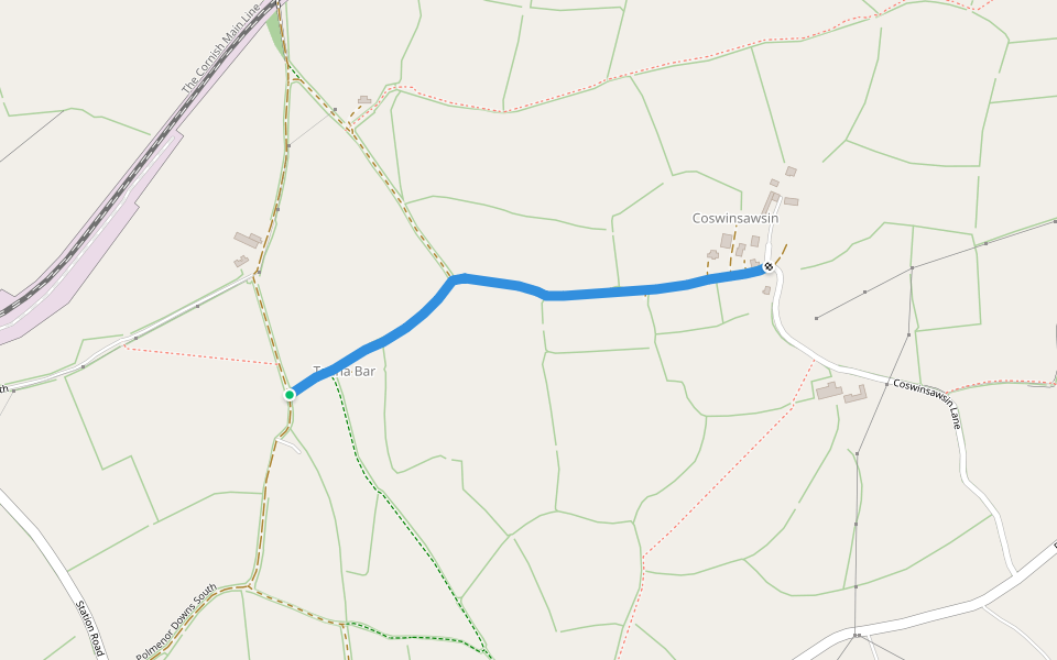 Gwinear-Gwithian BR 63 walking route map in Gwinear