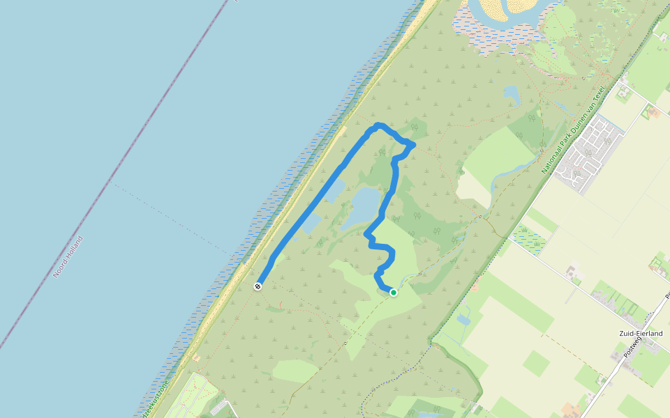 Groene route De Muy walking route map in De Cocksdorp