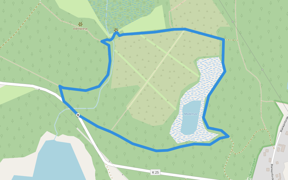 Rote Rohrdommel Blankenförde walking route map in Roggentin