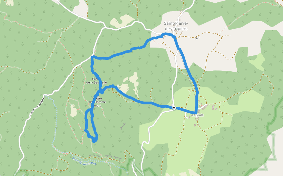 Les arcs de Saint-Pierre walking route map in Saint-Pierre-des-Tripiers