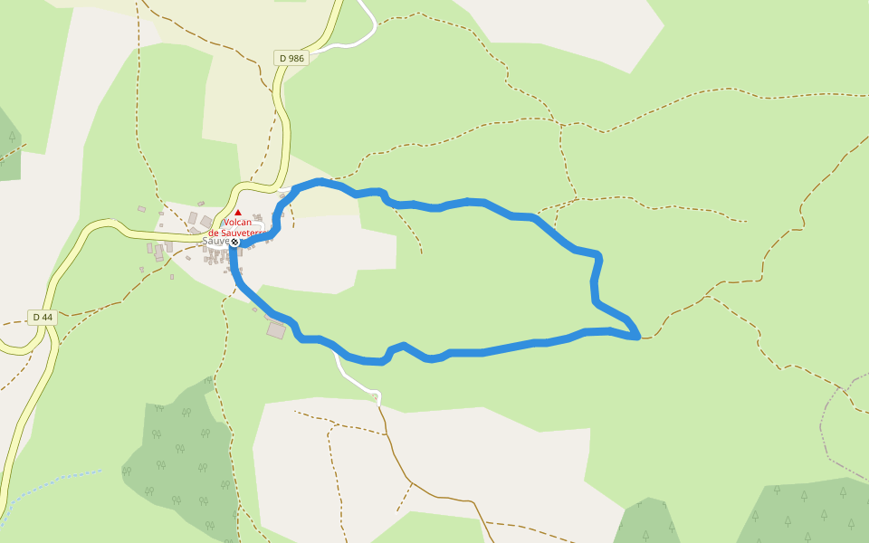 Les bergers walking route map in Gorges du Tarn Causses