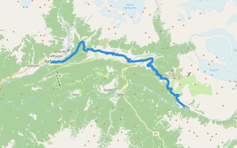 Transcaucasian Trail: Upper Svaneti 4 walking route map in Mestia