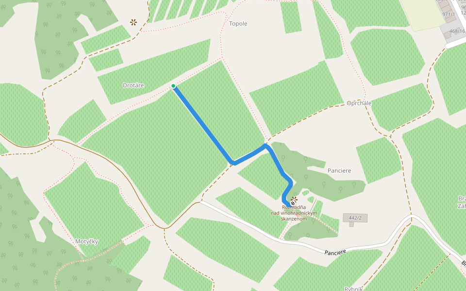 Svätojurský náučný chodník walking route map in Pezinok