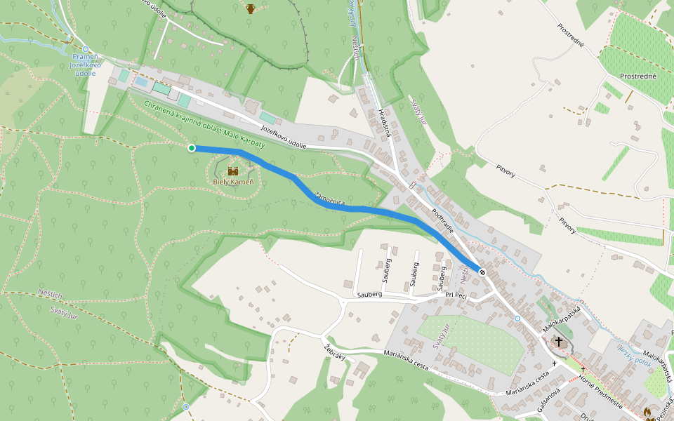 Svätojurský náučný chodník walking route map in Svätý Jur