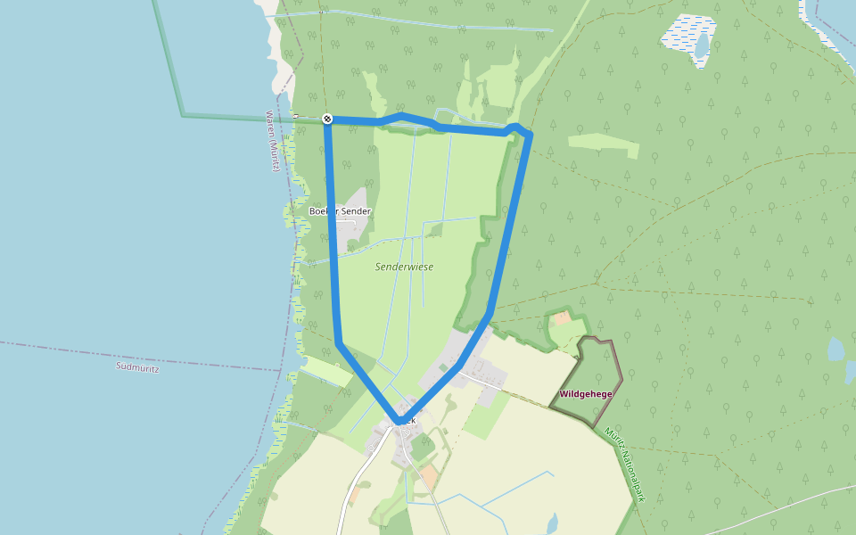 Lila Pilz Boek walking route map in Rechlin