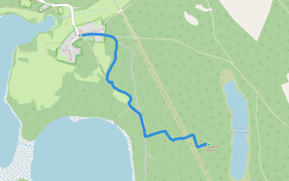 Schwarzes Wildschwein Speck walking route map in Kargow