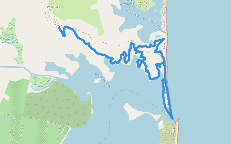 Balade littorale de Terrenzana walking route map in Tallone