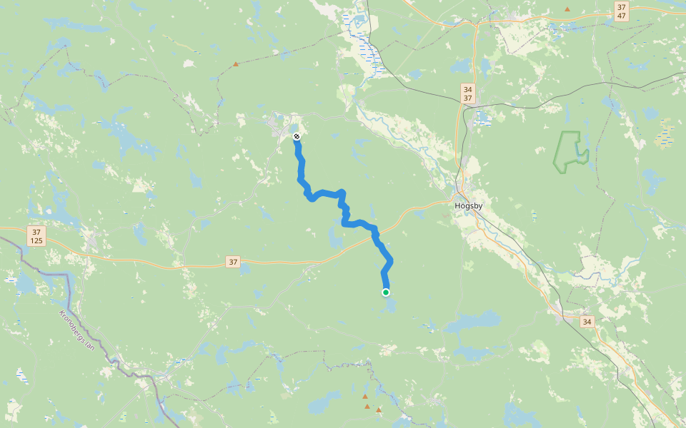 Högsbyleden Etapp 5 walking route map in Massemåla