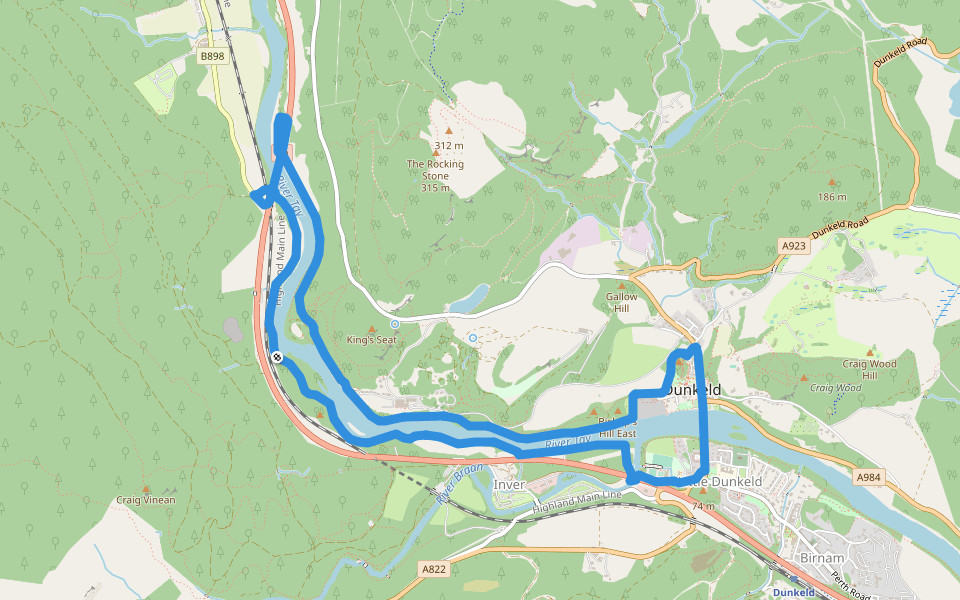 Fiddler's Path walking route map in Inver