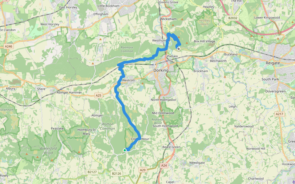 Leith Hill Greenway Hiking Trail Dorking, England Pacer