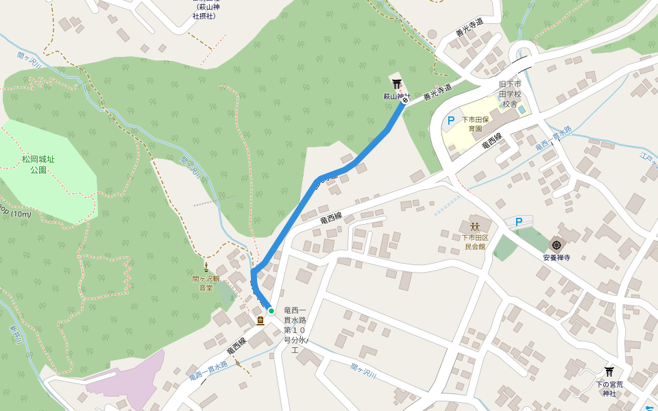 善光寺道 walking route map in Takamori