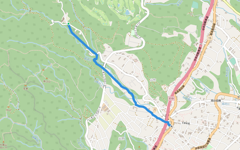 隣政寺参道 walking route map in Takamori