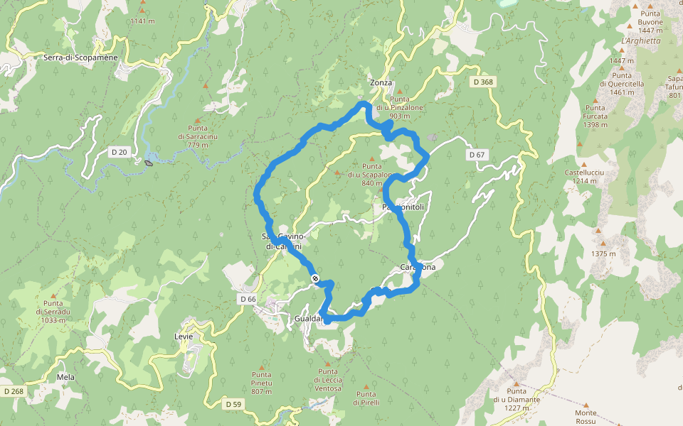 Boucle 4 - San-Gavino<->Zonza walking route map in San-Gavino-Di-Carbini