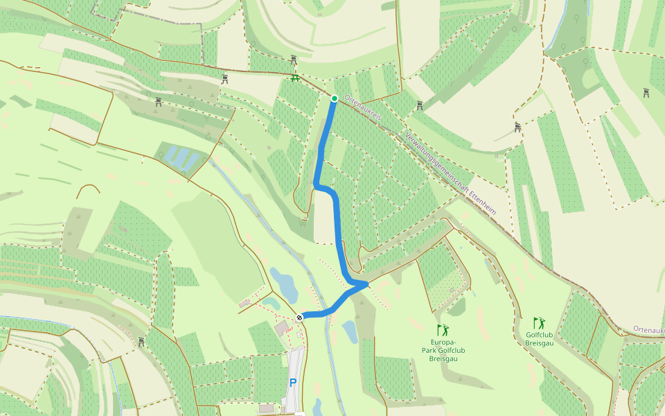 Ernstenberg - Golfplatz walking route map in Herbolzheim