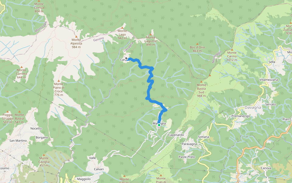 Marsiglia - Canate walking route map in Marsiglia