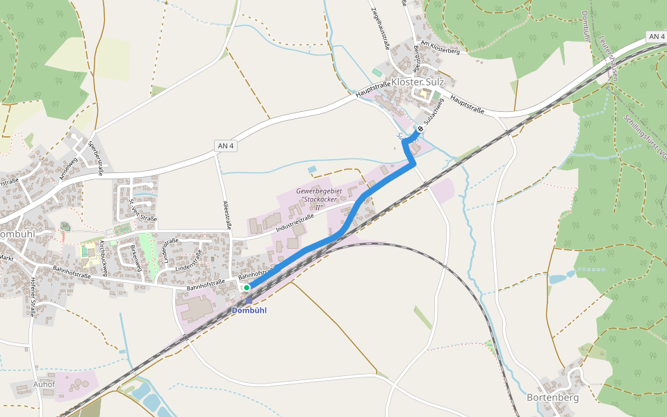 Dombühler Naturerlebnisweg (rot) V2 walking route map in Dombühl