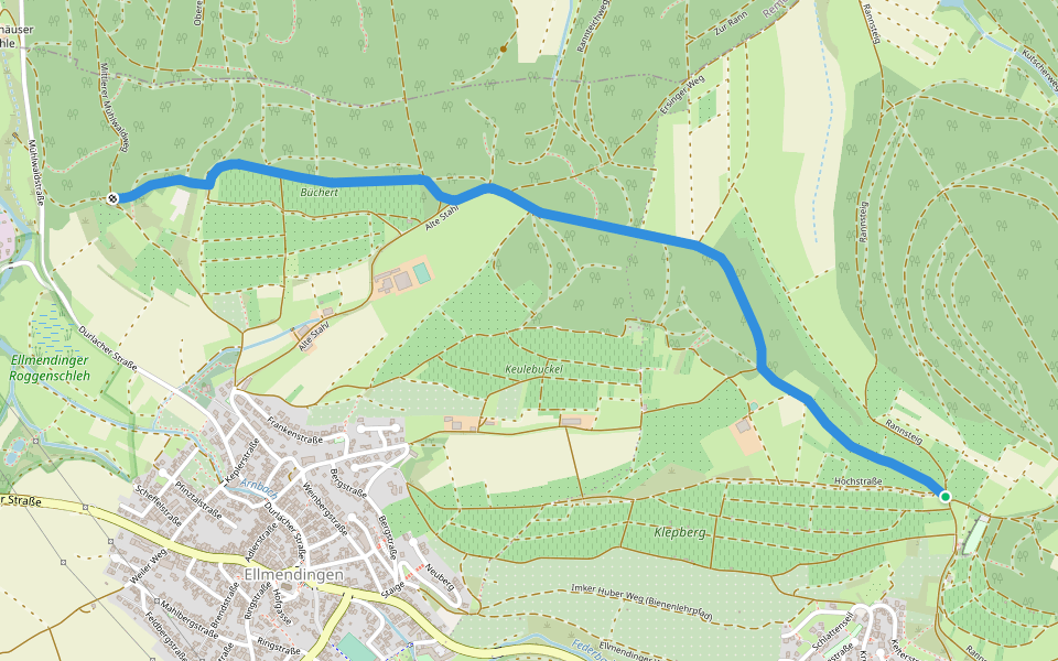 Sommerhälde - Unterwald walking route map in Keltern