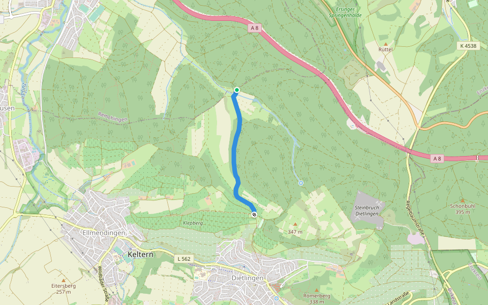 Große Eiche - Sommerhälde walking route map in Keltern