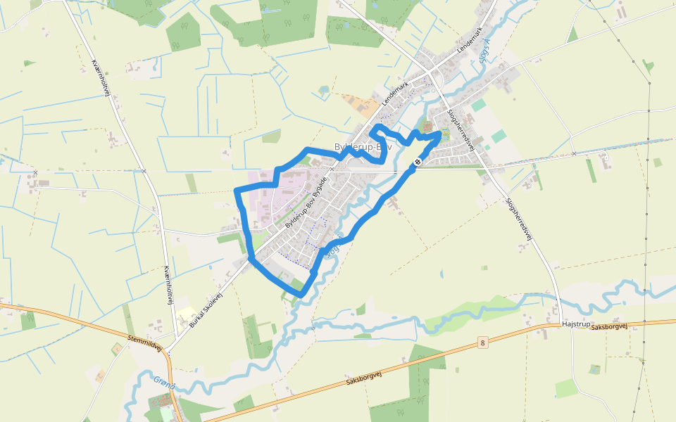 På tur i Bylderup og Bylderup-Bov walking route map in Bylderup-Bov