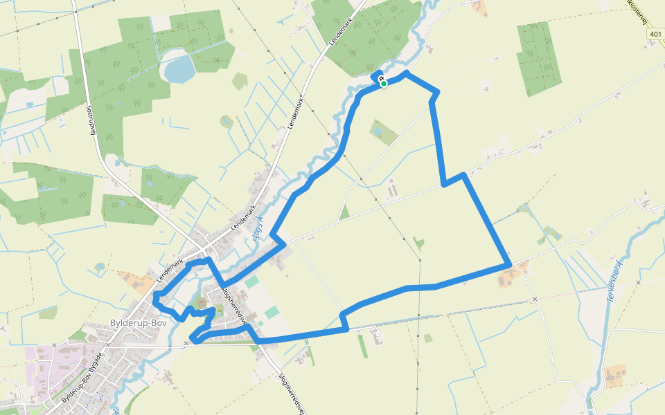 På tur i Bylderup og Lendemark walking route map in Bylderup-Bov