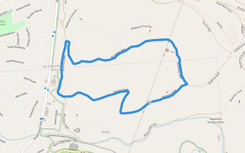 Pink Gum Loop walking route map in Vista