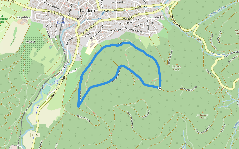 Walderlebnispfad Kandern walking route map in Kandern
