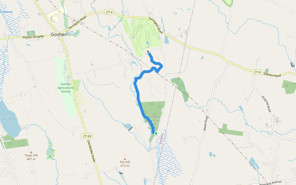 John Ross Trail walking route map in Goshen