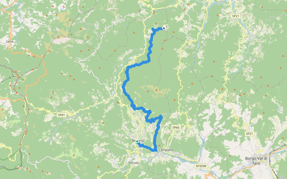 Bedonia-Monti-Nociveglia-Masanti-Pilati walking route map in Bedonia