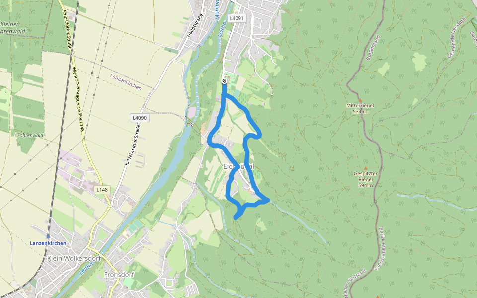 tut gut Schritteweg (Route 2) walking route map in Katzelsdorf