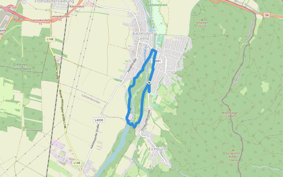 tut gut Schritteweg (Route 1) walking route map in Katzelsdorf