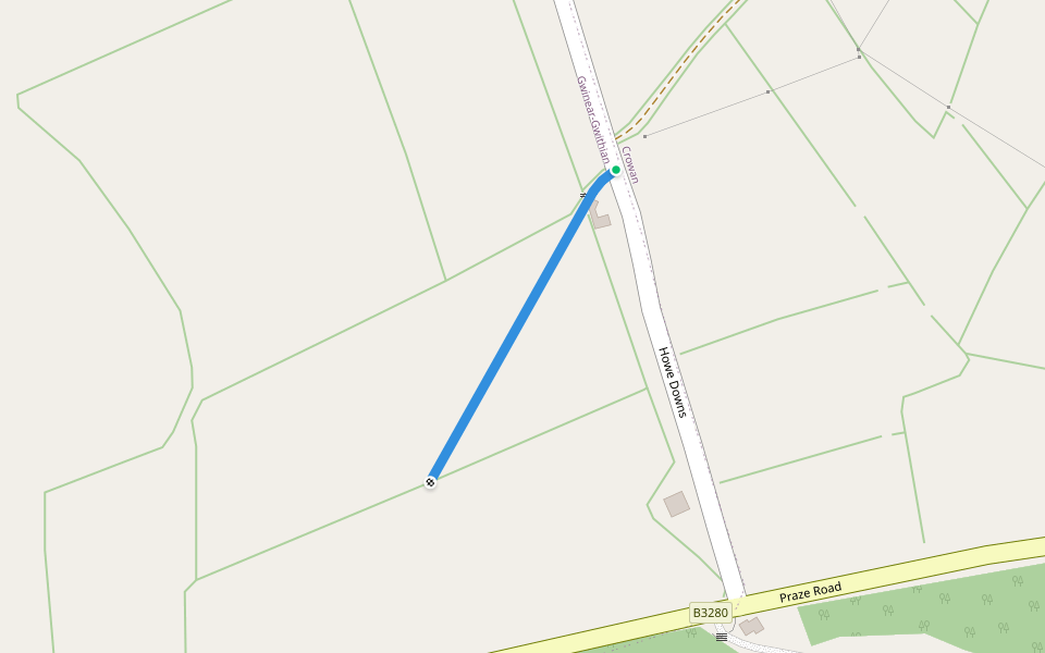 Gwinear-Gwithian FP 4 walking route map in Praze-an-Beeble