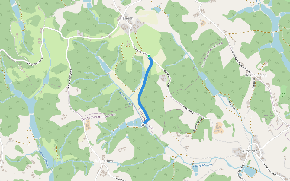 Zeck Teichroute walking route map in Groß Sankt Florian