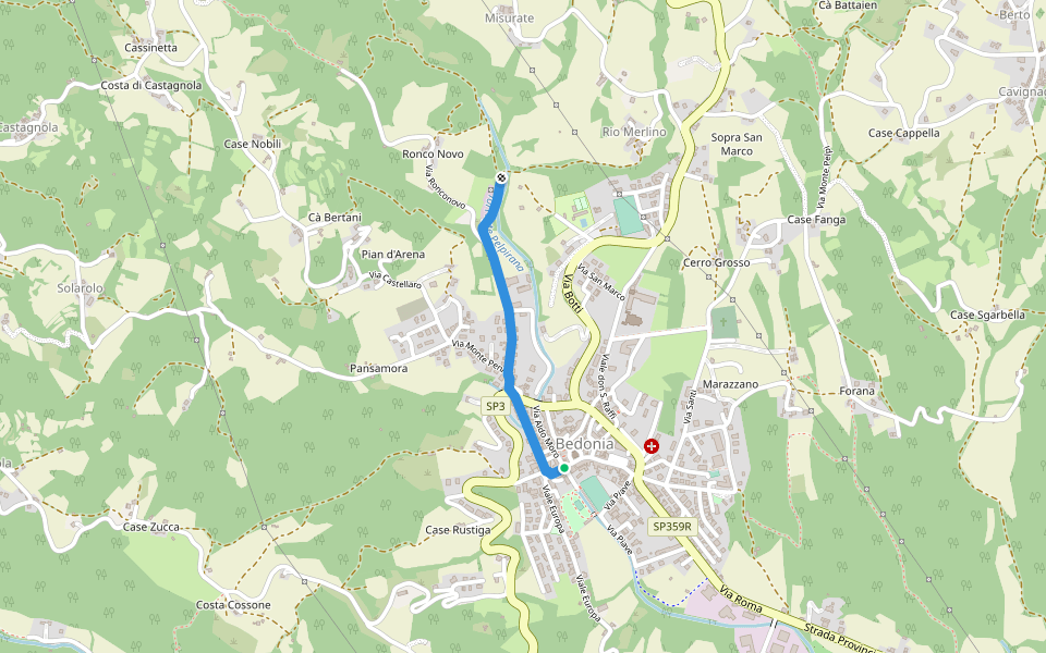 collegamento Nord Bedonia anello BE01 walking route map in Bedonia