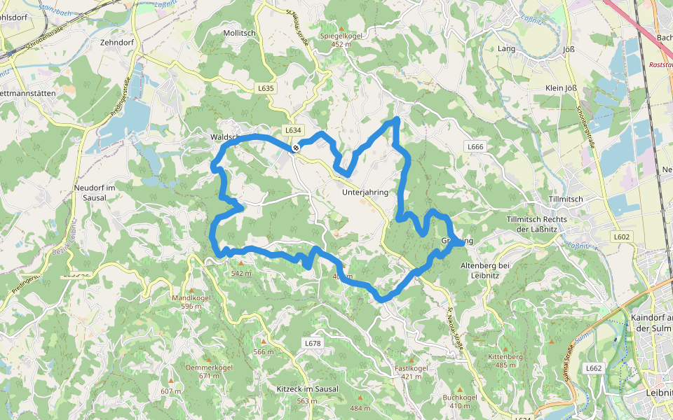 St. Nikolaier Panoramaweg walking route map in Sankt Nikolai im Sausal