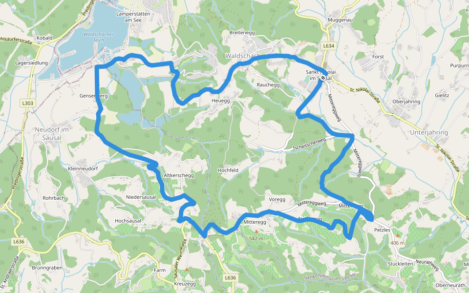 St. Nikolaier Buschenschanktour walking route map in Sankt Nikolai im Sausal