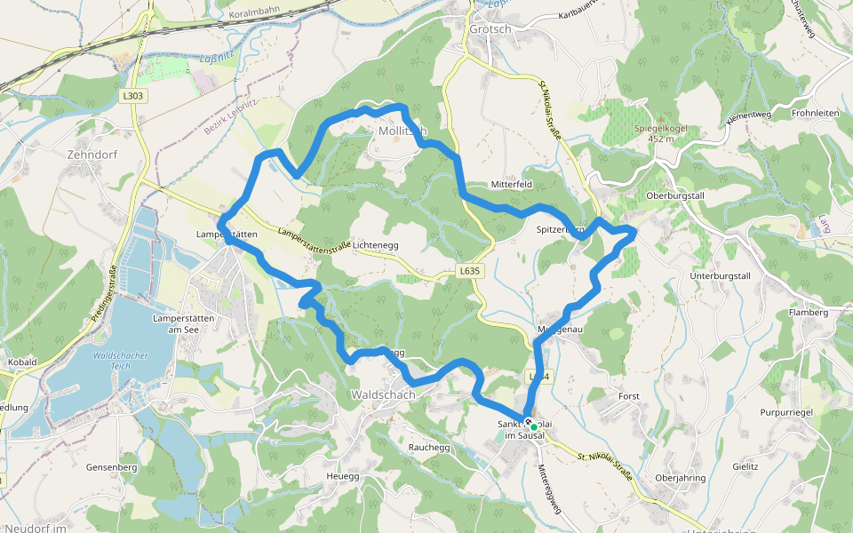 Lamperstätter Tour walking route map in Sankt Nikolai im Sausal
