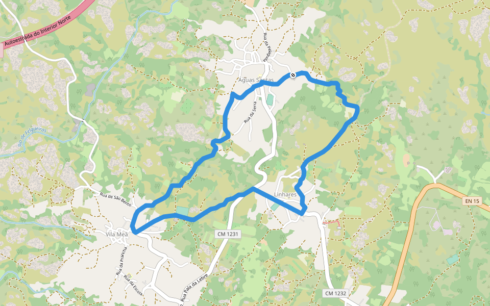 Circuito das Três Aldeias walking route map in Justes