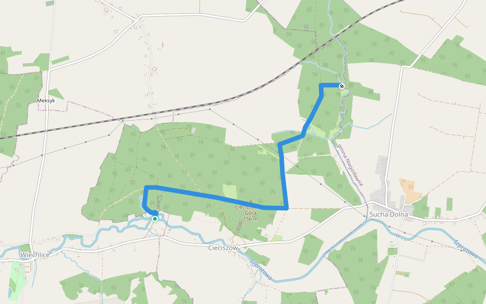 Ścieżka dydaktyczna Potok Sucha walking route map in Wiechlice
