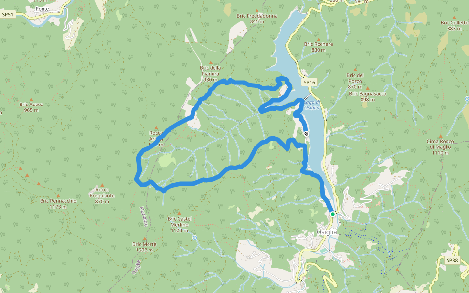 Anello di Osiglia walking route map in Osiglia