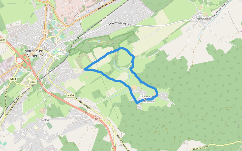 5. Promenade Jonquille walking route map in Marche-en-Famenne