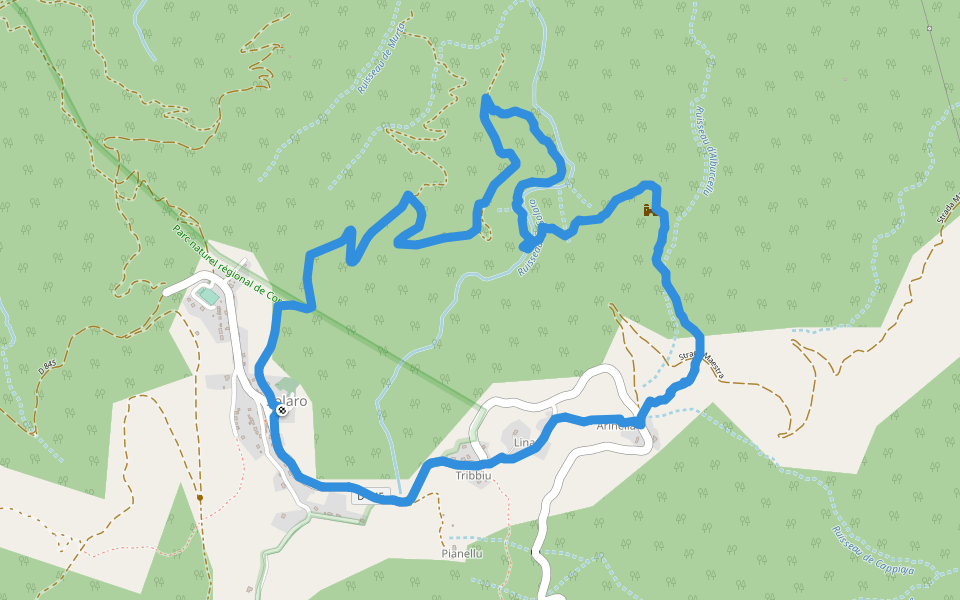 Boucle de San Ghjuanni walking route map in Solaro