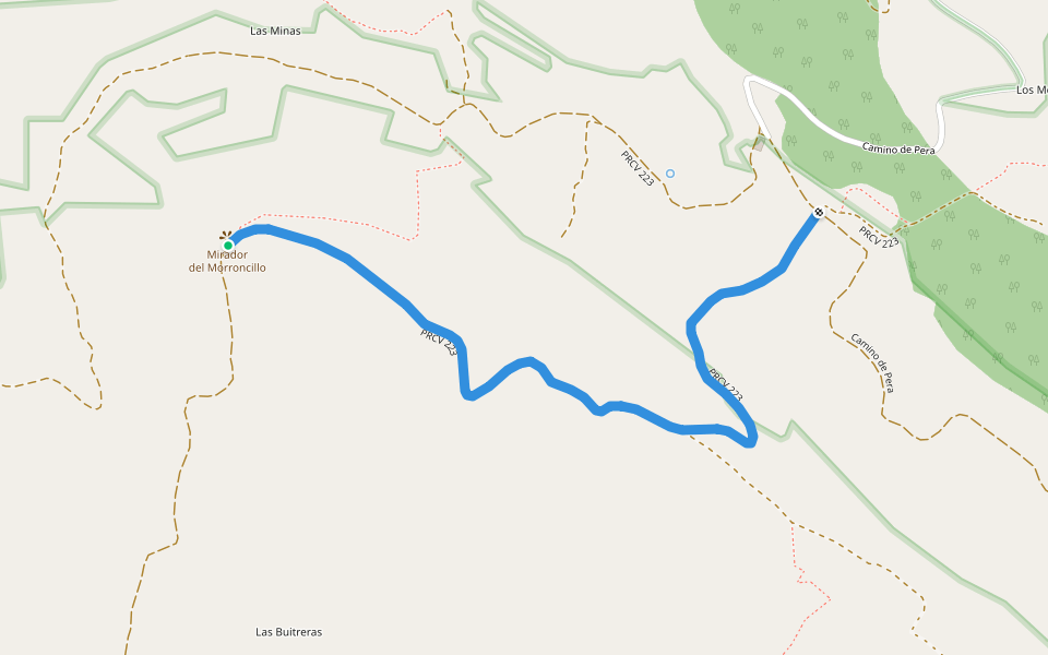 Sot de Chera - El Justal walking route map in Sot de Chera