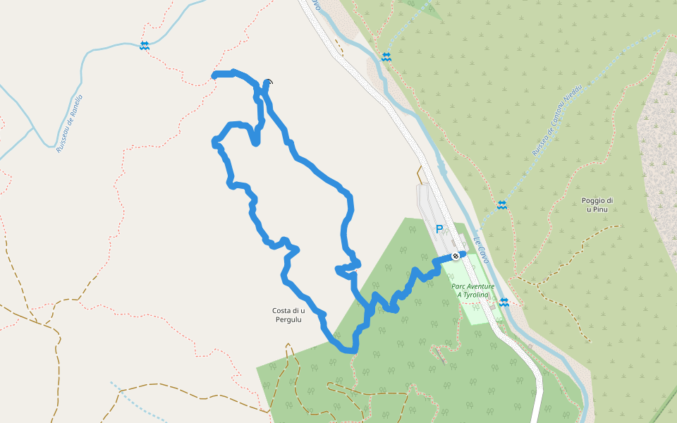 Boucle Chjassu di i Carbunari walking route map in Zonza